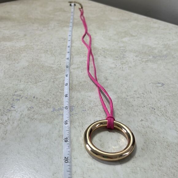 RJ Graziano Pink Cord with God Tone Ring Pendant - Picture 6 of 6